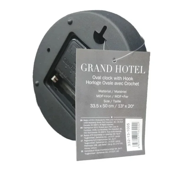 Grand Hotel Oval  Clock European Rustic Antique Replica NWT - Picture 6 of 7